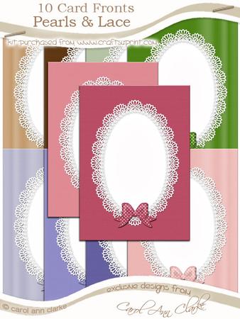 A5 Pearls and Lace Card Fronts Kit