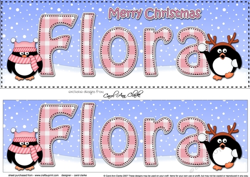 Large DL Merry Christmas FLORA 3D decoupage 