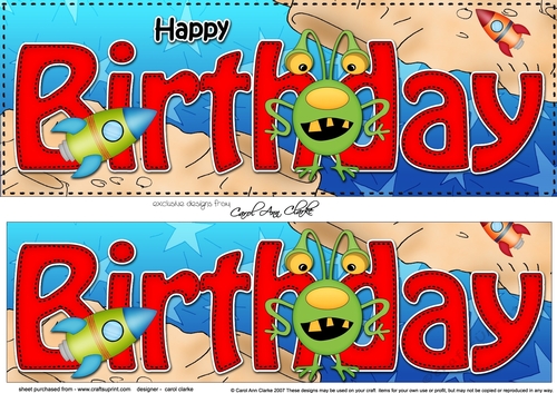 Large DL HAPPY BIRTHDAY 3D decoupage