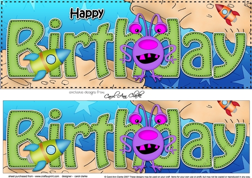 Large DL HAPPY BIRTHDAY 3D decoupage