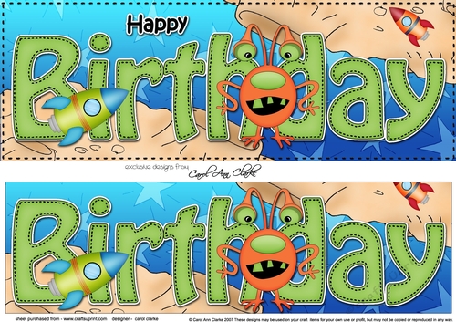 Large DL HAPPY BIRTHDAY 3D decoupage