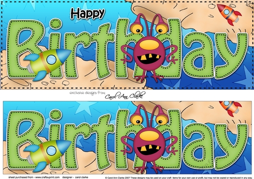 Large DL HAPPY BIRTHDAY 3D decoupage