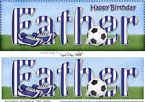 Large DL Happy Birthday FATHER 3D decoupage