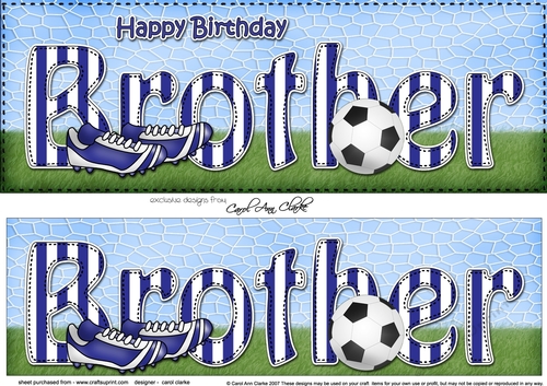 Large DL Happy Birthday BROTHER 3D decoupage