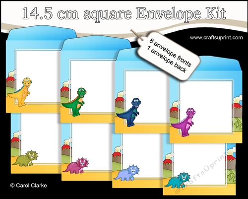 Cute Little Dinosaurs 14.5 x 14.5 cm envelope Kit