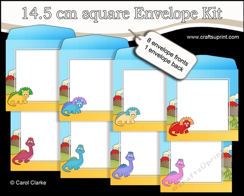 Cute Little Dinosaurs 14.5 x 14.5 cm envelope Kit