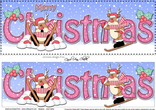 Large DL MERRY CHRISTMAS 3D decoupage 