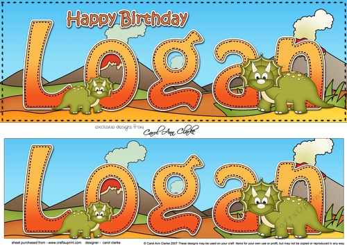 Large DL Happy Birthday LOGAN insert