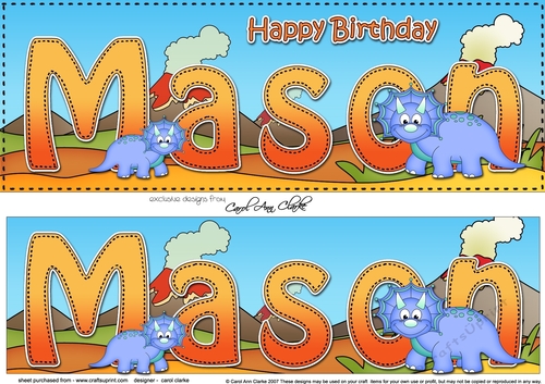 Large DL Happy Birthday MASON insert