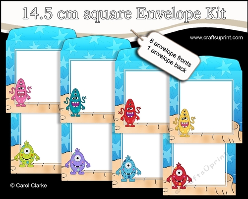 Cute Little Aliens 14.5 x 14.5 cm envelope Kit