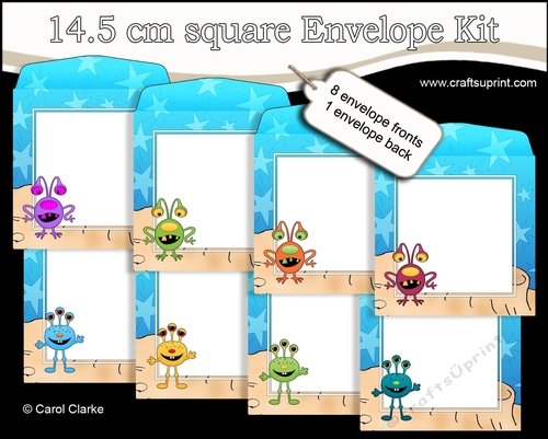Cute Little Aliens 14.5 x 14.5 cm envelope Kit