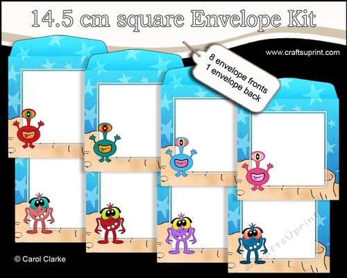 Cute Little Aliens 14.5 x 14.5 cm envelope Kit