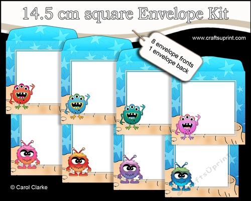Cute Little Aliens 14.5 x 14.5 cm envelope Kit