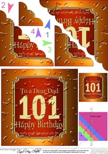 101st Birthday Dad Beer Label Scalloped Corner Stacker
