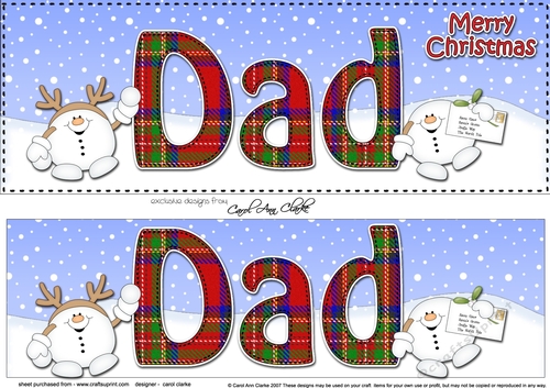 Large DL Merry Christmas DAD 3D decoupage 