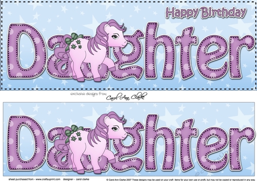 Large DL Happy Birthday DAUGHTER 3D decoupage