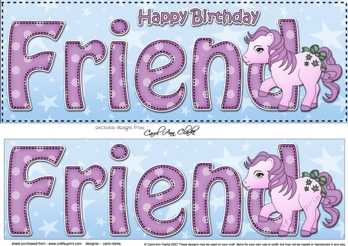 Large DL Happy Birthday FRIEND 3D decoupage