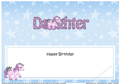 Large DL Happy Birthday DAUGHTER insert