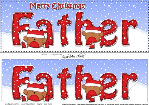 Large DL Merry Christmas FATHER 3D decoupage 