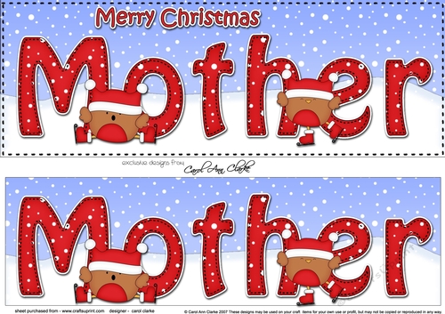 Large DL Merry Christmas MOTHER 3D decoupage 