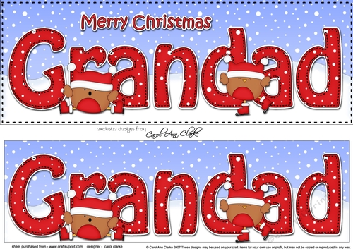 Large DL Merry Christmas GRANDAD 3D decoupage 