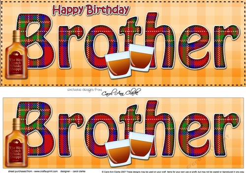 Large DL Happy Birthday BROTHER 3D decoupage