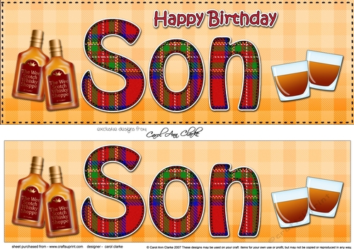 Large DL Happy Birthday SON 3D decoupage