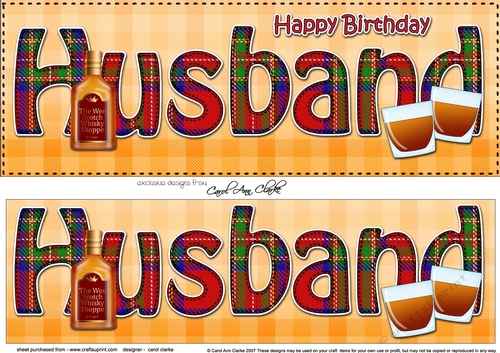 Large DL Happy Birthday HUSBAND 3D decoupage