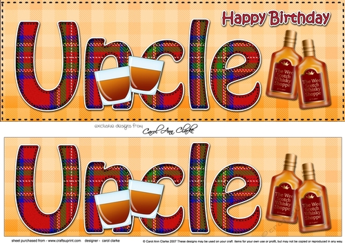 Large DL Happy Birthday UNCLE 3D decoupage