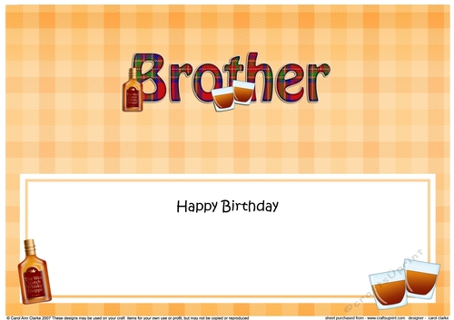 Large DL Happy Birthday BROTHER insert