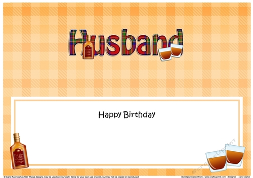 Large DL Happy Birthday HUSBAND insert