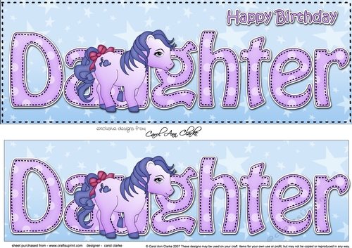 Large DL Happy Birthday DAUGHTER 3D decoupage