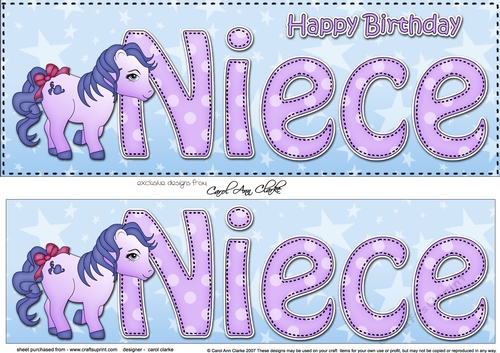 Large DL Happy Birthday NIECE 3D decoupage