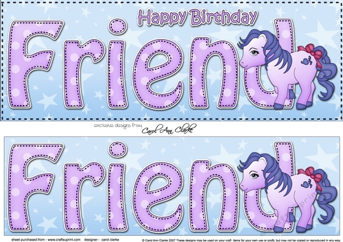 Large DL Happy Birthday FRIEND 3D decoupage