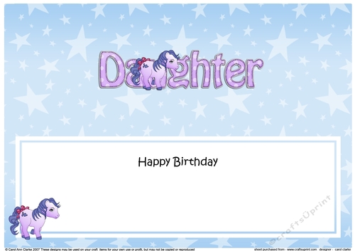 Large DL Happy Birthday DAUGHTER insert