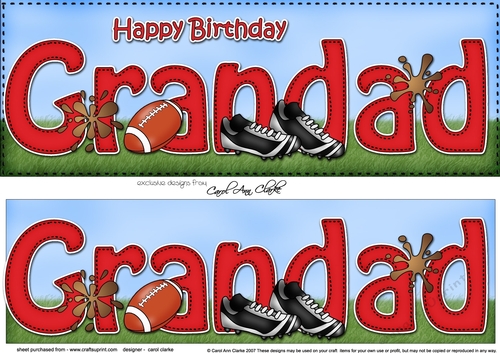 Large DL Happy Birthday GRANDAD 3D decoupage