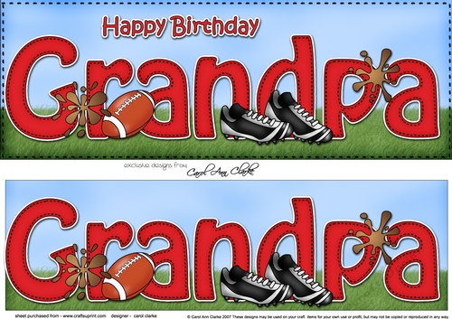 Large DL Happy Birthday GRANDPA 3D decoupage