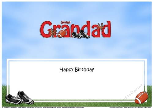 Large DL Happy Birthday GREAT GRANDAD insert