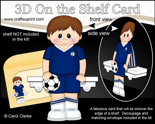 3D On the Shelf Card Kit - Little Footballer Reid