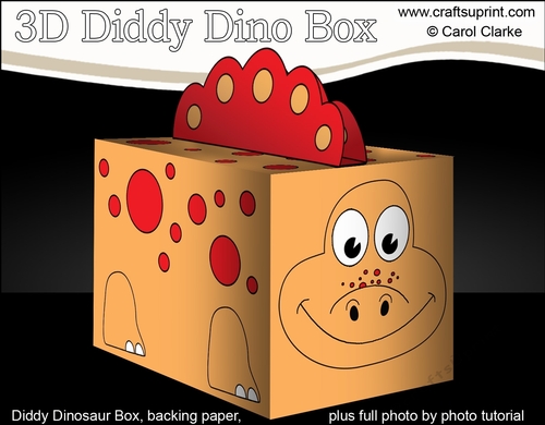 3D Cute Diddy Dino Treat Box Gift Box Mini Kit - Gullet