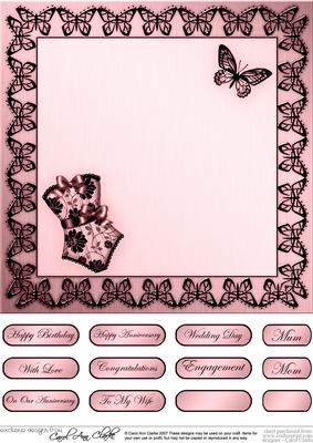 Elegant Boudoir Matching 8 x 8 Insert Panel and Greetings