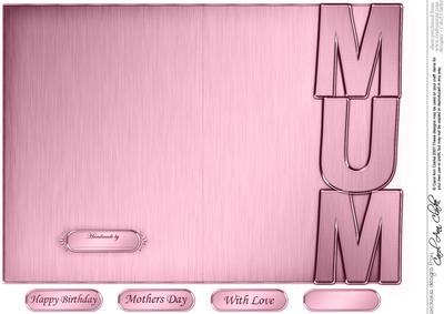 5 x 7 Elegant Metallic Mum Shaped Card