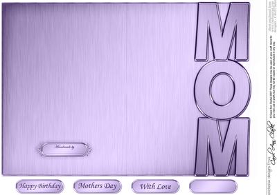 5 x 7 Elegant Metallic Mom Shaped Card