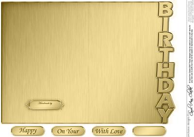 5 x 7 Elegant Metallic Birthday Shaped Card