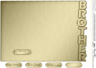 5 x 7 Elegant Metallic Brother Shaped Card