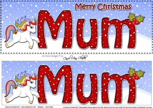 Large DL Merry Christmas MUM 3D decoupage 
