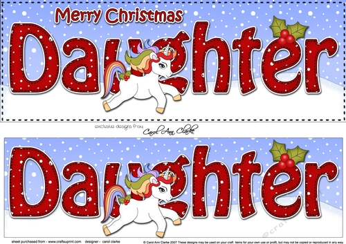 Large DL Merry Christmas DAUGHTER 3D decoupage 
