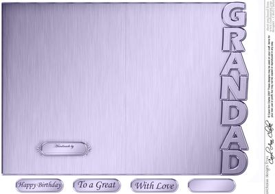 5 x 7 Elegant Metallic Grandad Shaped Card