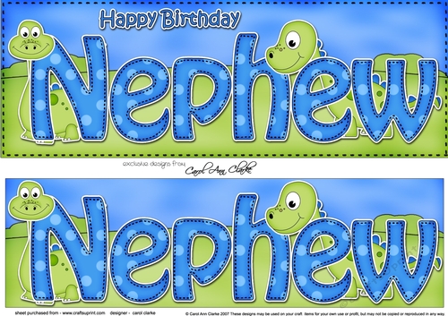 Large DL Happy Birthday NEPHEW 3D decoupage