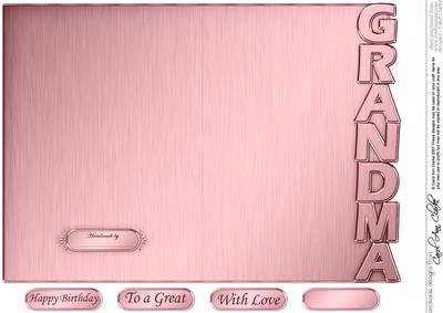 5 x 7 Elegant Metallic Grandma Shaped Card